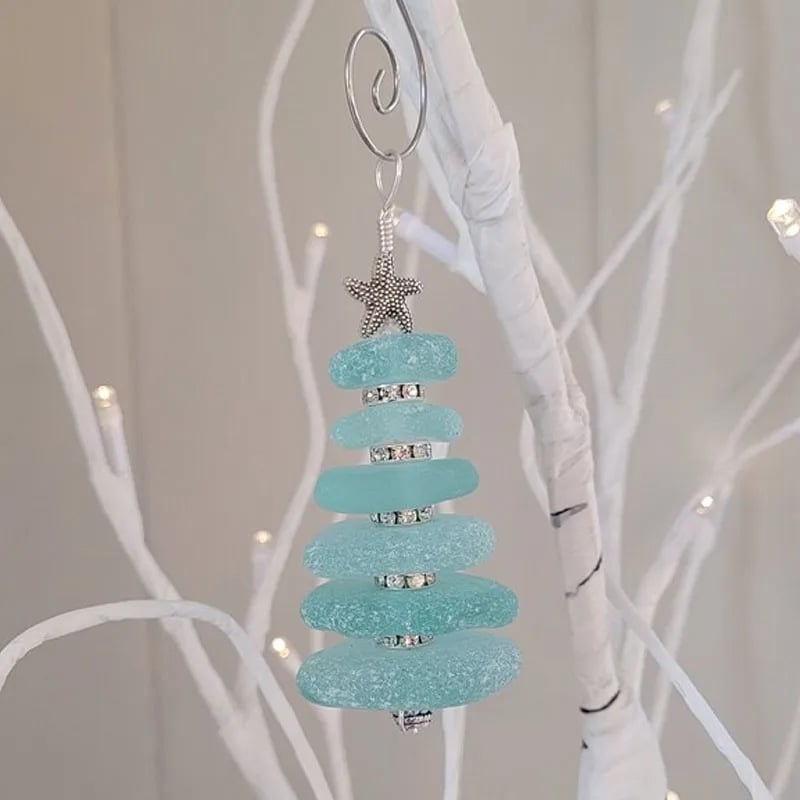 🌊Sea Glass Christmas Tree Ornament🎄