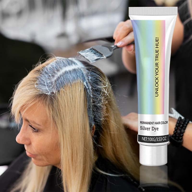 🔥Letzter Tag Verkauf 49% Rabatt🎁2-in-1 Natürliche Essenz Extrakt Silber Haarfärbemittel