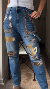Women's Leopard Print Casual Jeans