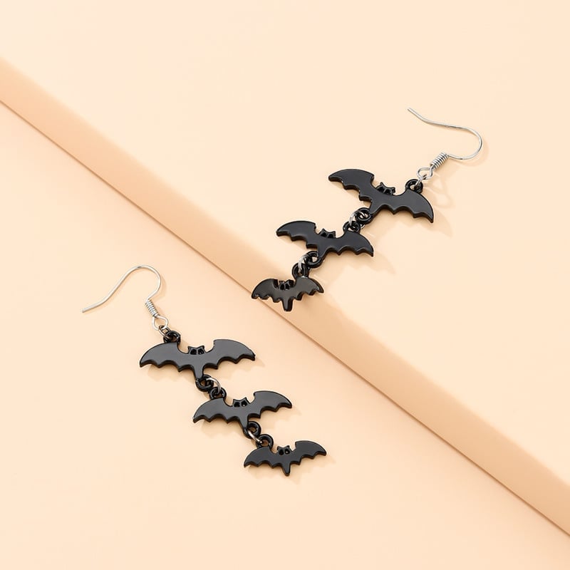 🦇🖤Triple Bat Drop Earrings(🔥Only $8.3 a piece in the set)