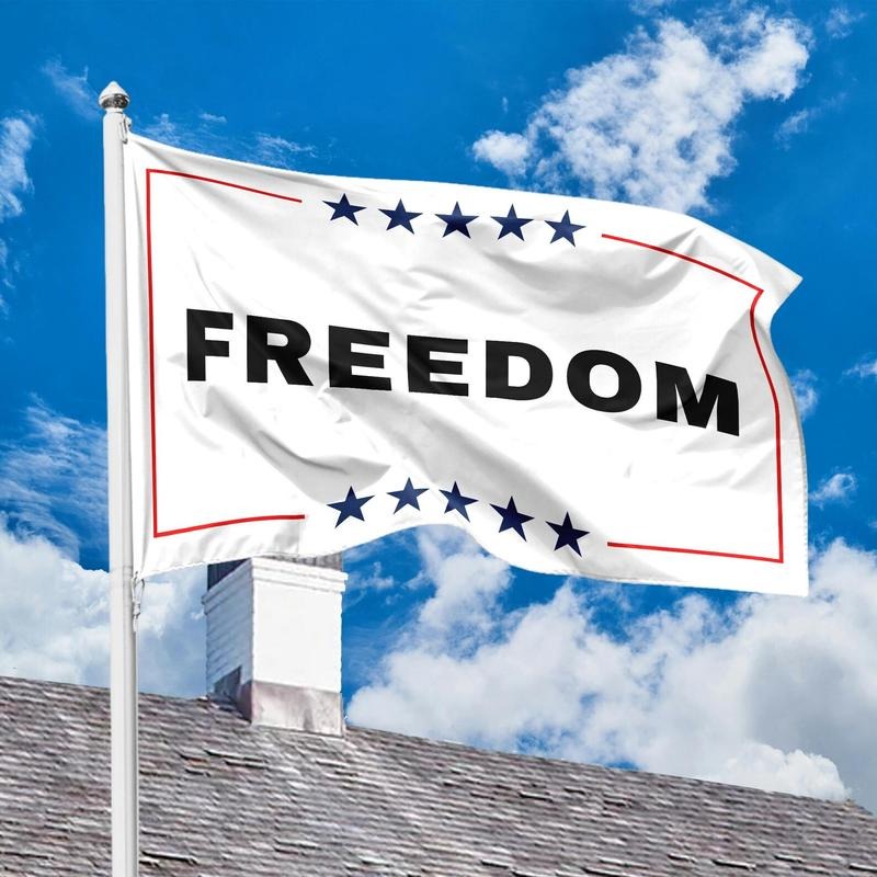 Freedom Kirk Memorial Flag Black and White Kirk Memorial Canvas Flag (No flag Stick Included)