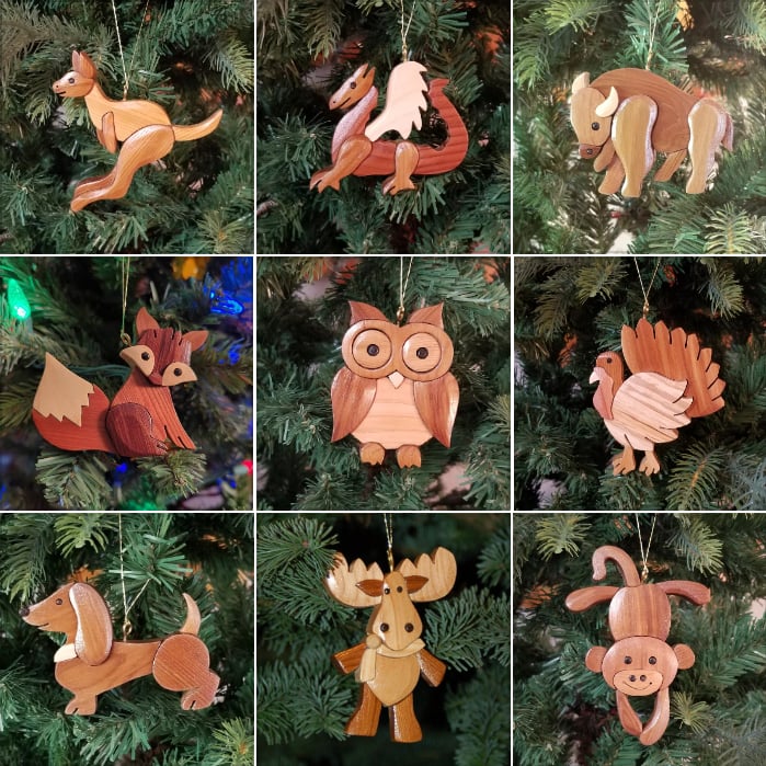 🎄🎅Christmas Presale - 49% OFF🎄-Hand-Carved Wooden Animal Christmas Ornaments