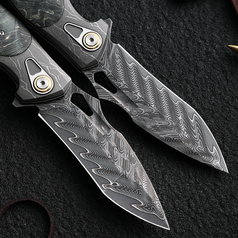 Handmade Damascus Steel Pocket Knife | Men’s EDC Survival Blade