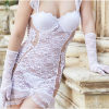 SHEMESIX Ladies Sexy Wedding Dress Uniform Cosplay Lingerie Set Transparent Lace Set - NY-05