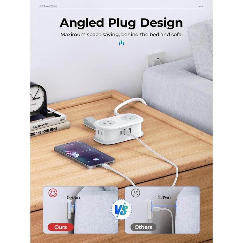 🎁TikTok Last Day Sale - 70% OFF🔥7 in 1  Power Strip, ORICO 4 Outlets 3 USB Ports