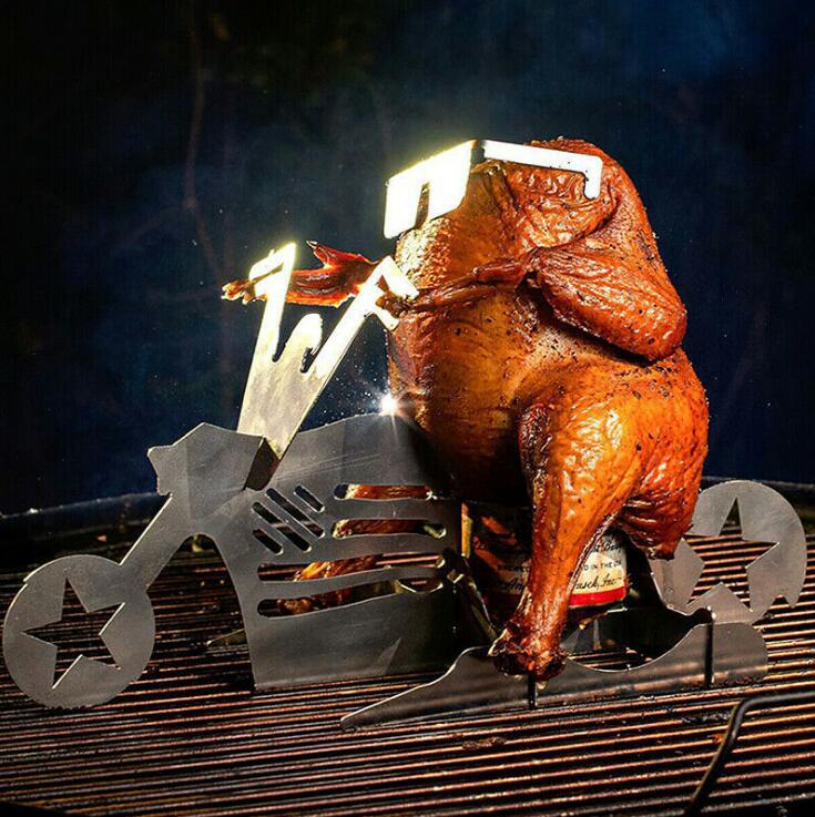 (🔥Last Day Promotion 50% OFF) Portable chicken stand Beer- American motorcycle BBQ - Buy 2 Free Shipping