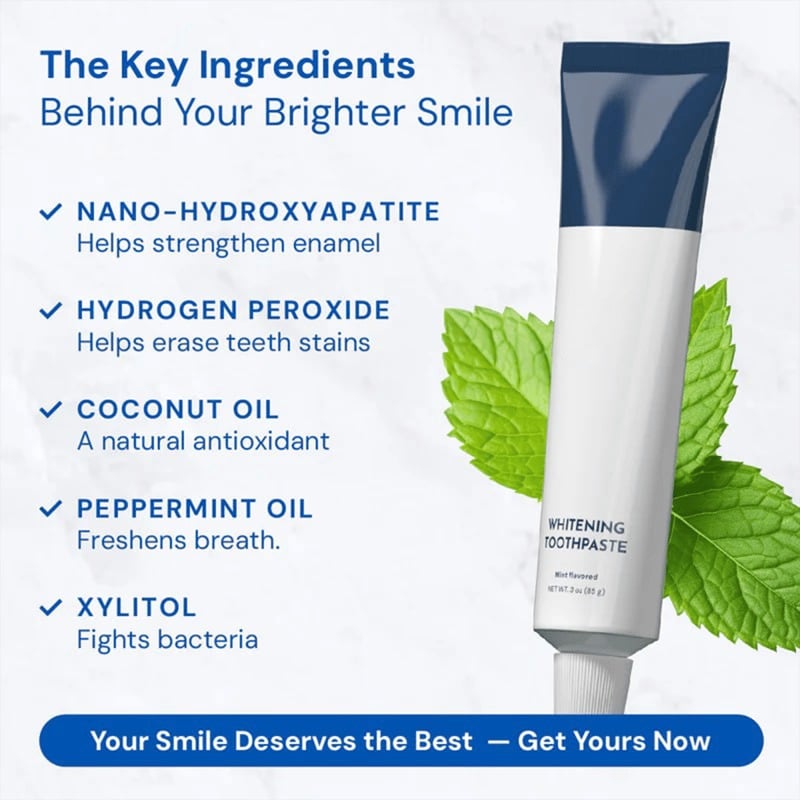🔥Last Day Promotion 70% OFF🦷Fluoride-Free Hydroxyapatite Whitening Toothpaste⚡BUY 1 GET 1 FREE