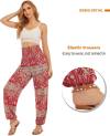 QIANXIZHAN Women's Harem Pants, High Waist Yoga Boho Trousers with Pockets