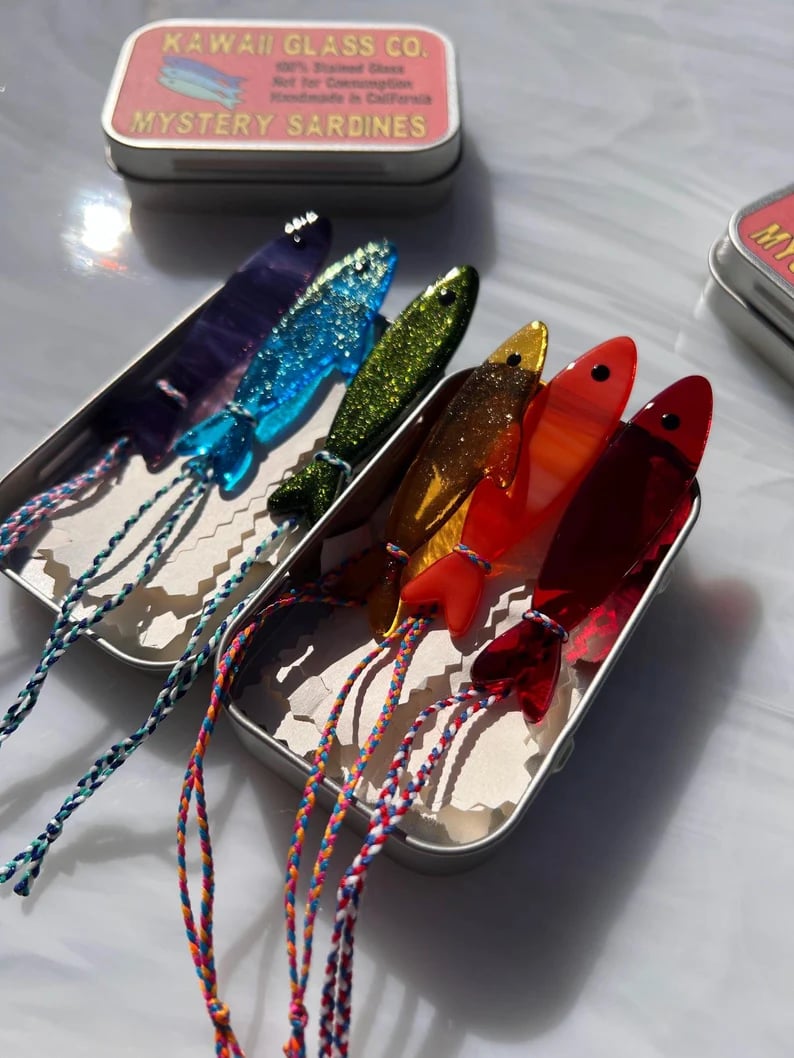 🔥LAST DAY🐟️Handmade Stained Glass Sardine Suncatcher!