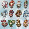 12 PCS Handcrafted Wooden Christmas Gnome Hanging Ornaments - No Batteries Required