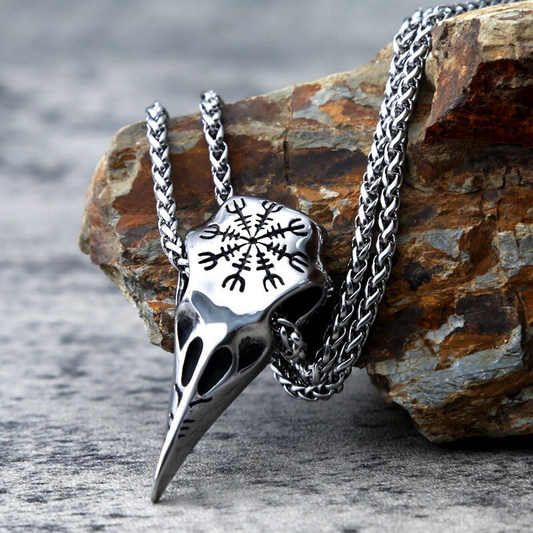 Helm of Awe - Raven Skull Necklace - ubiquitrip