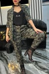 Women's Lapel Camouflage Casual Suit