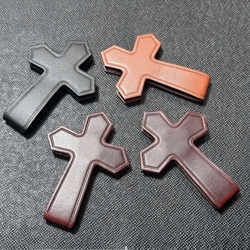 ✝️ 𝐈𝐃𝐎𝐋𝐈𝐙𝐄𝐈𝐍𝐋𝐀𝐘® Cross Bookmark/Money Clip Grain Leather