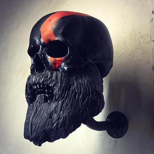 Motorcycle skull helmet holder