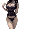 Violet Lace Lingerie Set - Padded Underwire Top & G-String for Feminine Curves PPF0356