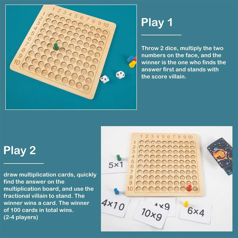 (🎄Christmas Hot Sale - 48% OFF) Wooden Montessori Multiplication Board Game, BUY 2 FREE SHIPPING