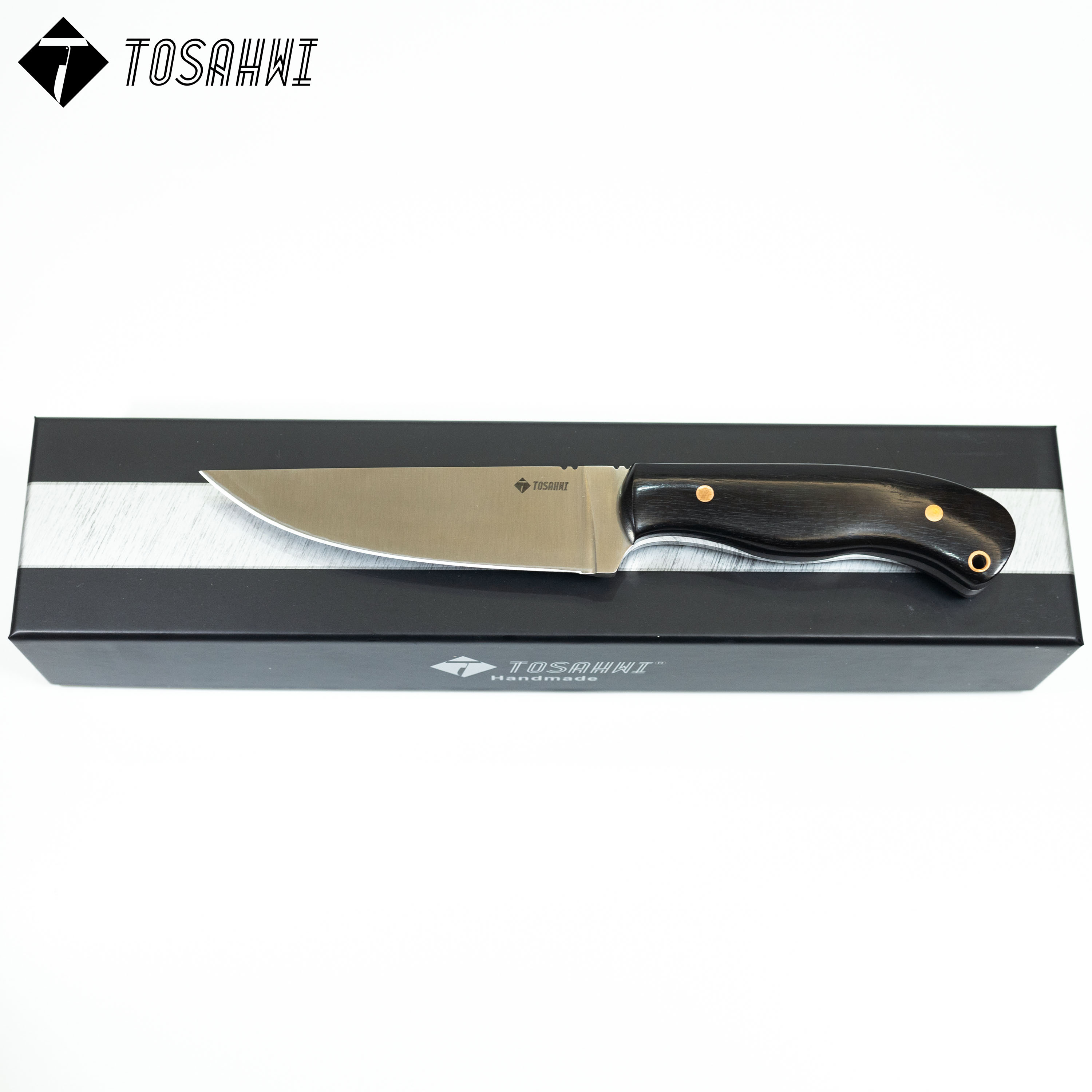 TOSAHWI HANDMADE Handmade Sandalwood Wingler 70HRC Fixed Blades BLACK-69531