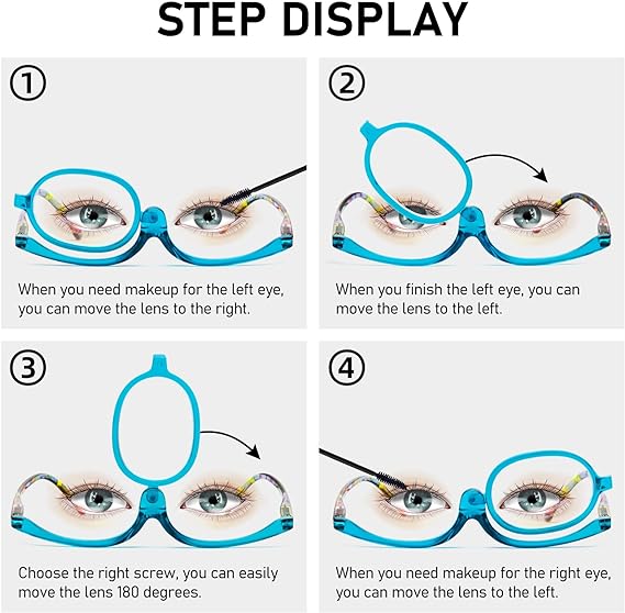 180° Rotating Lens Makeup Reading Glasses