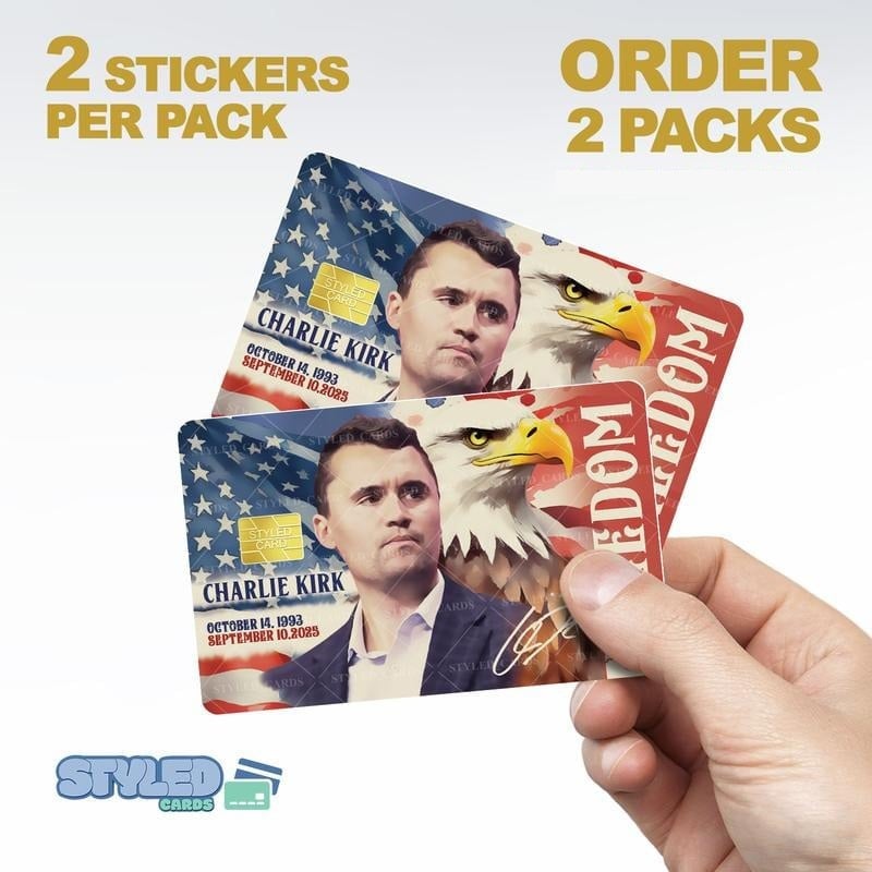 🙏60% OFF For Charlie's Fans -🎗️🕊️Charlie kirk debit card stickers
