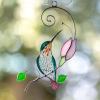 🌱🌱Hummingbird stained glass window hangings Fathers Day gifts Custom stained glass bird suncatcher