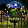 🔥Solar-Powered LED Animal Umbrella Light with Bird Feeder（Frog）