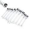 Ratcheting Wrench Set with Open Flex-head