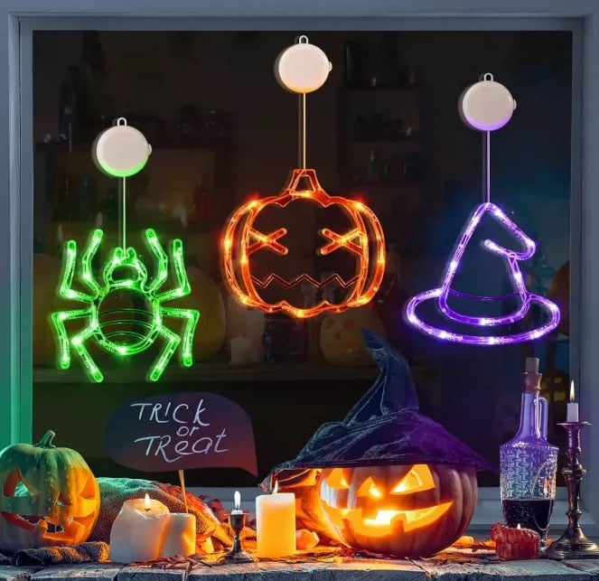 🎃2025 NEU Halloween👻Fensterleuchten mit Saugnapf