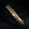 The Roseblade™ — Hand-Forged Golden Folding Knife with Carved Roses
