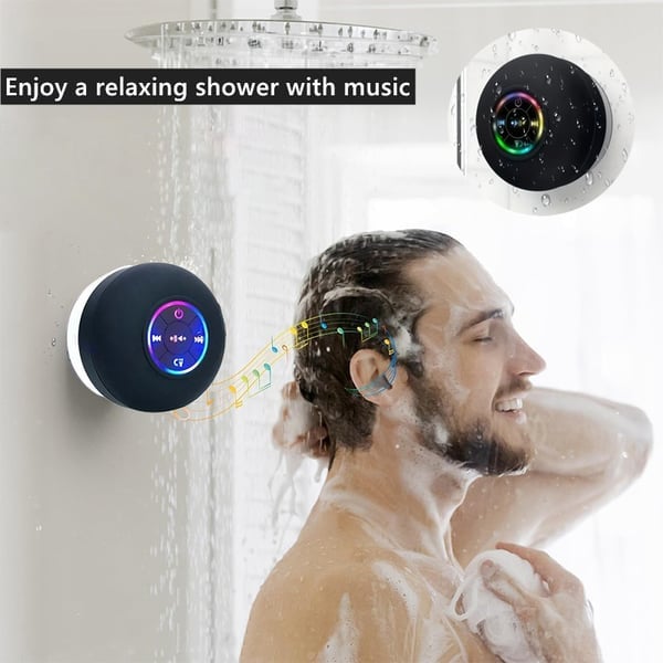 🎄Christmas Hot Sale 49% Off - Bathroom Waterproof Wireless Bluetooth Speakers with LED Light