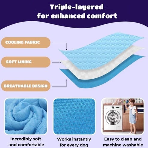🔥LAST DAY 49% OFF 🧊Dog Cooling Mat (4x more effective)