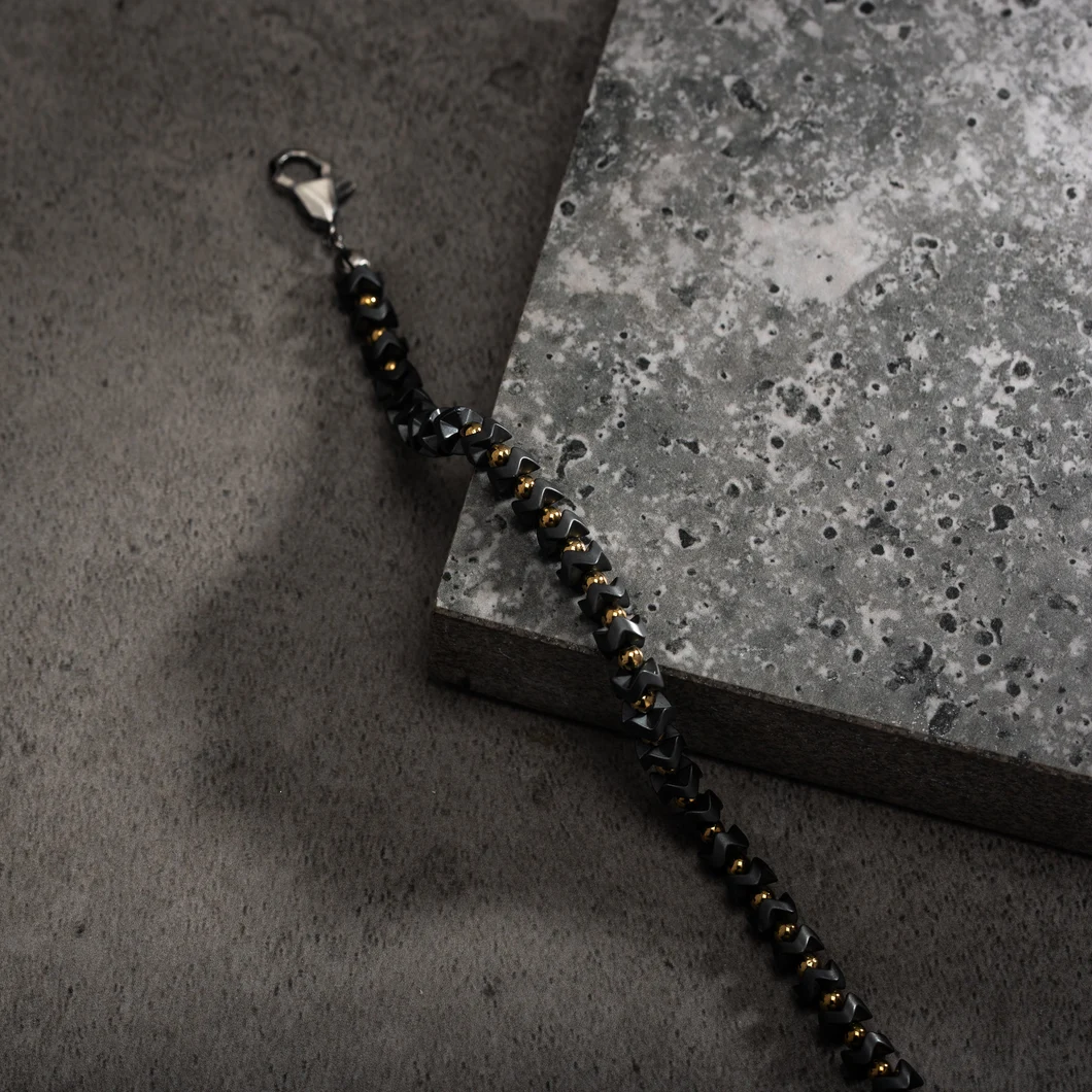 Black & Gold Hematite Bracelet – For the Man Who Holds It All Together
