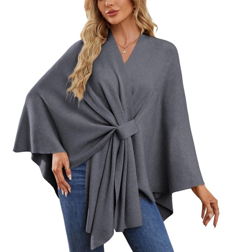 🎄TikTok Christmas Sale - 70% OFF🎉Elegant Shawl Wraps Soft Open Front Poncho Sweater