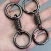 Zinc Alloy Spring Double Ring Keychain