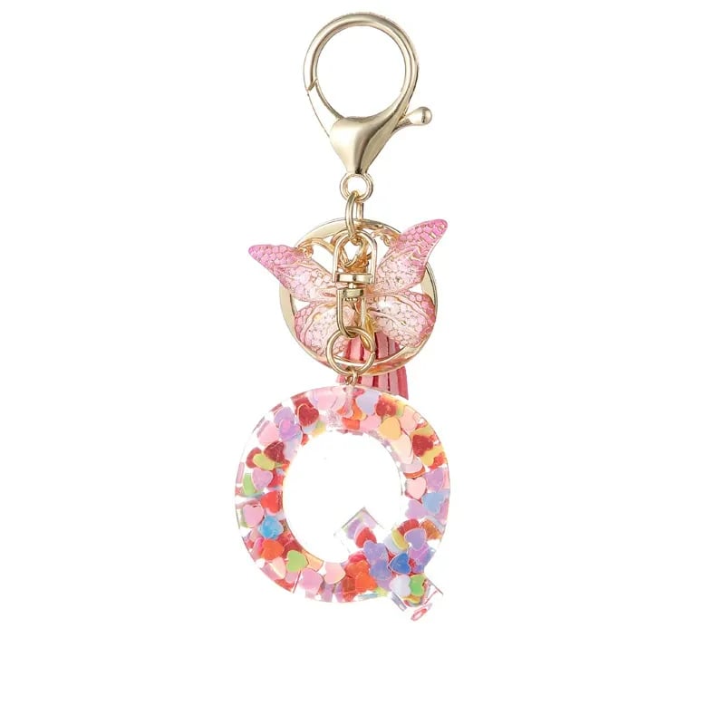 🔥Last Day 50% OFF - Butterfly Letter Keychain Tassel Design Vibrant Durable Lightweight Gift