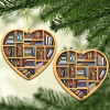 Book Lovers Heart Ornament