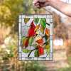 🎉Cardinal Stained Glass Window Panel🦜🦜