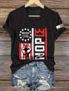 Women's Retro No Kings Nope Protest Print Short Sleeve T-Shirt