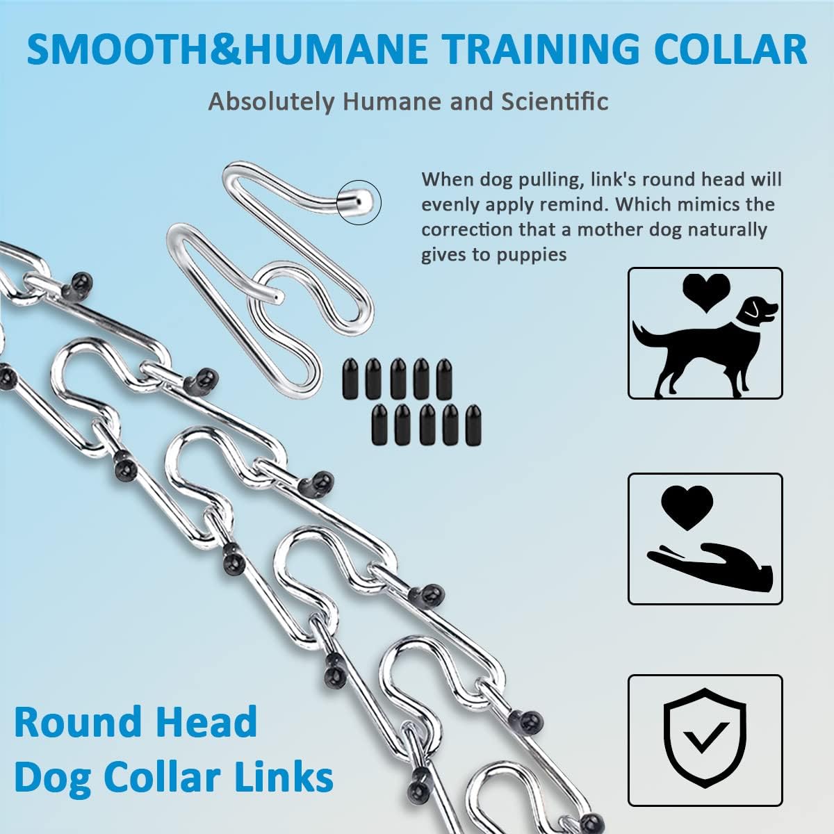 Prong Pinch Collar for Dogs, Adjustable Training Collar with Quick Release Buckle for Small Medium Large Dogs(Packed with Two Extra Links) (M/L(18-23