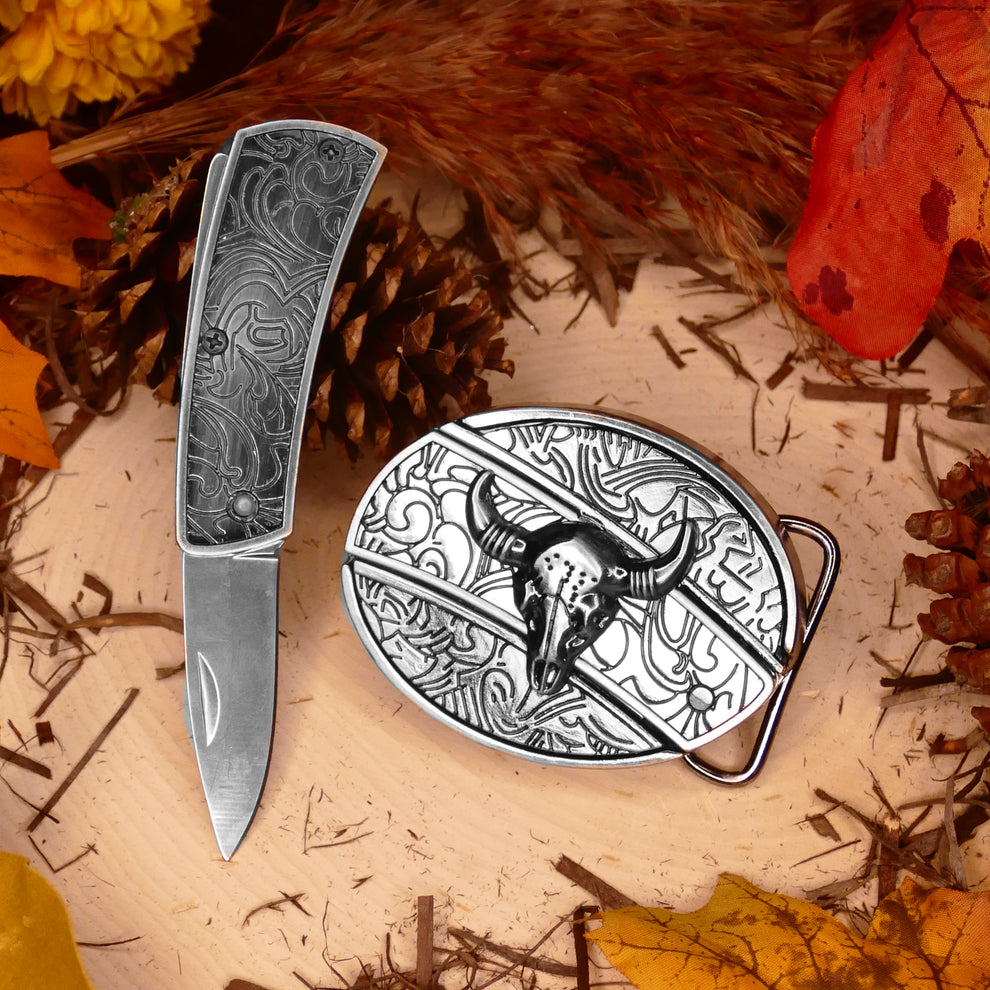 (🔥Last Day Promotion- SAVE 48% OFF)Fashion Punk Men's Genuine Leather Belt With Knife-Buy 2 Free Shipping