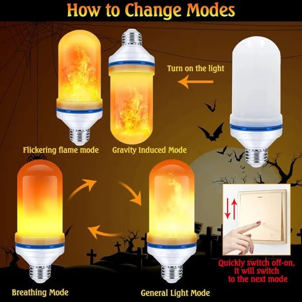 🎃Early Halloween Sale - 50% OFF👻Upgrade LED Flame Light Bulb