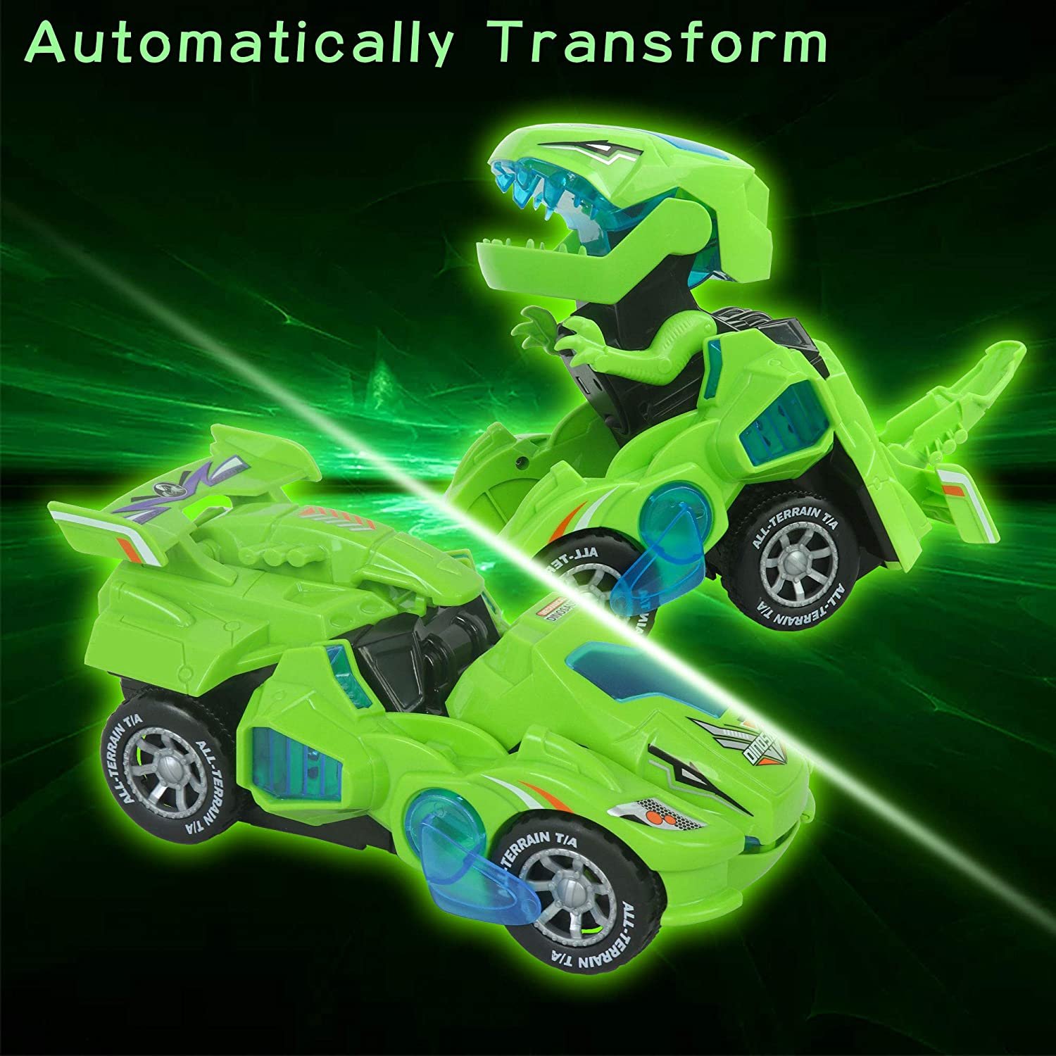 PERFECT GIFT FOR KIDS🎁 LED DINOSAUR TRANSFORMATION CAR TOY