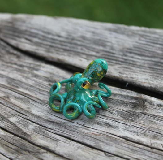 🔥🌊Blown glass orange and blue octopus glass statue octopus glass ocean octopus siren glass octopus statue