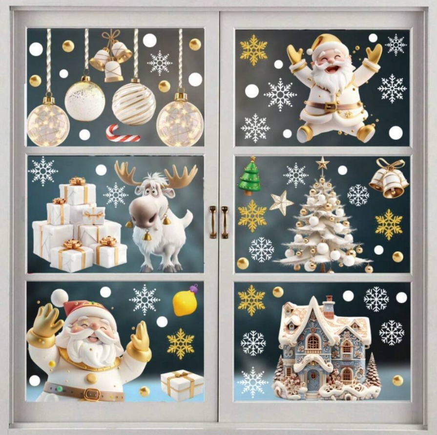 🔥Last Day Sale 59% OFF - 🎄3D Vision Christmas Window Stickers for Glass