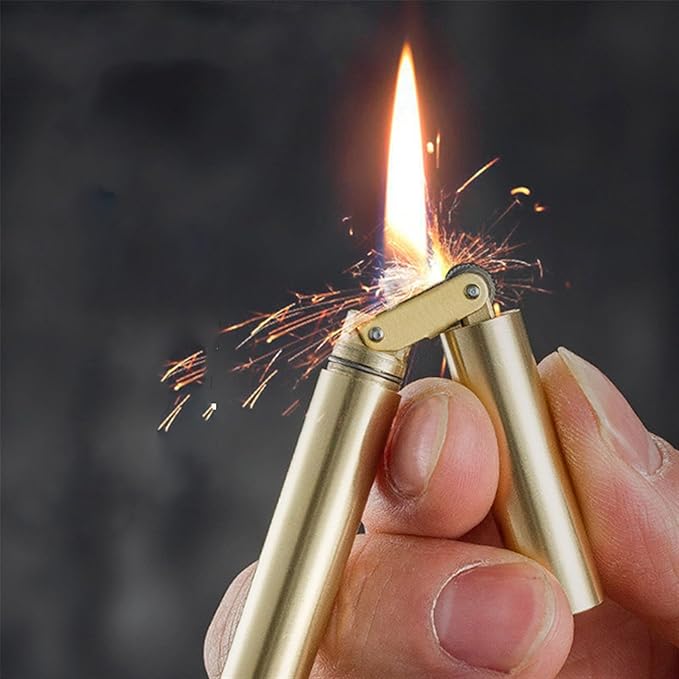 🔥Hot Sale 49% OFF -Brass Double Stick Smoke Type Kerosene Lighter🚬Can hold cigarette packs