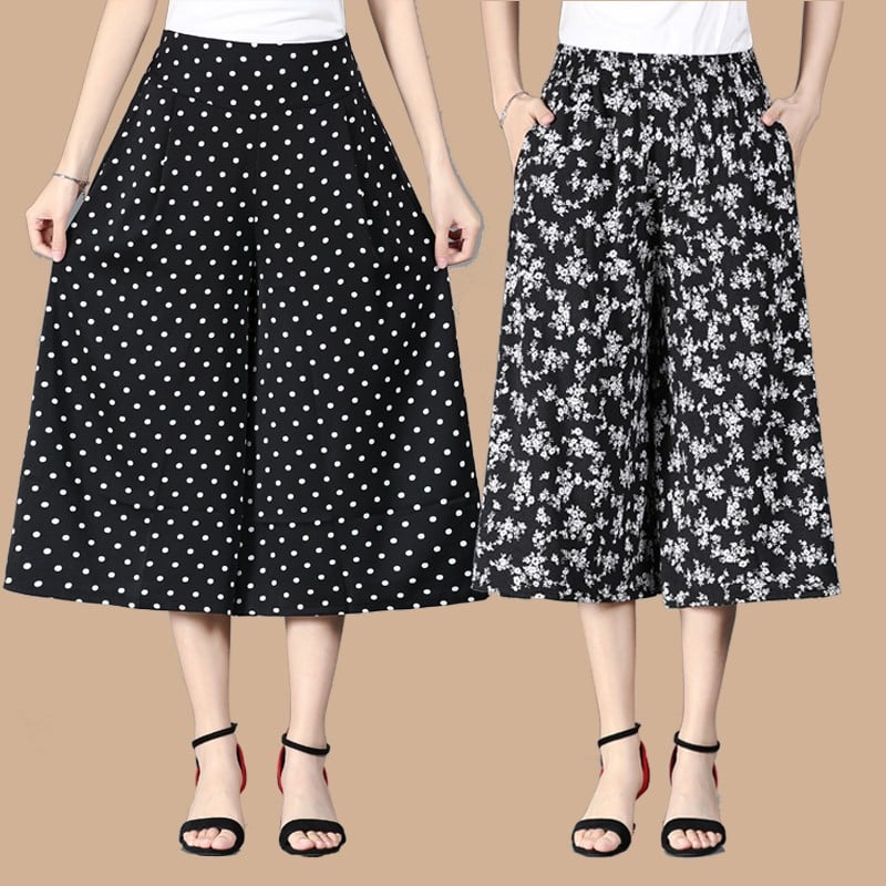 🏆Letzter Tag 49% Rabatt🔥Damen-Culottes mit weitem Bein und plissiertem Chiffon