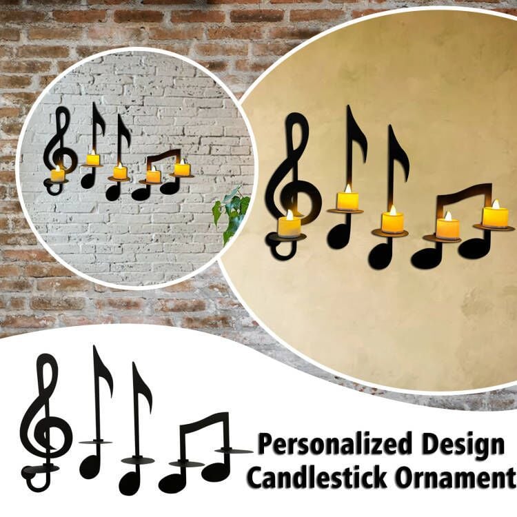 🎁LAST DAY 65% OFF🔥 Musical Notes Wall Candlestick Holders🔥Set of 4 Save 7$ & Free Shipping