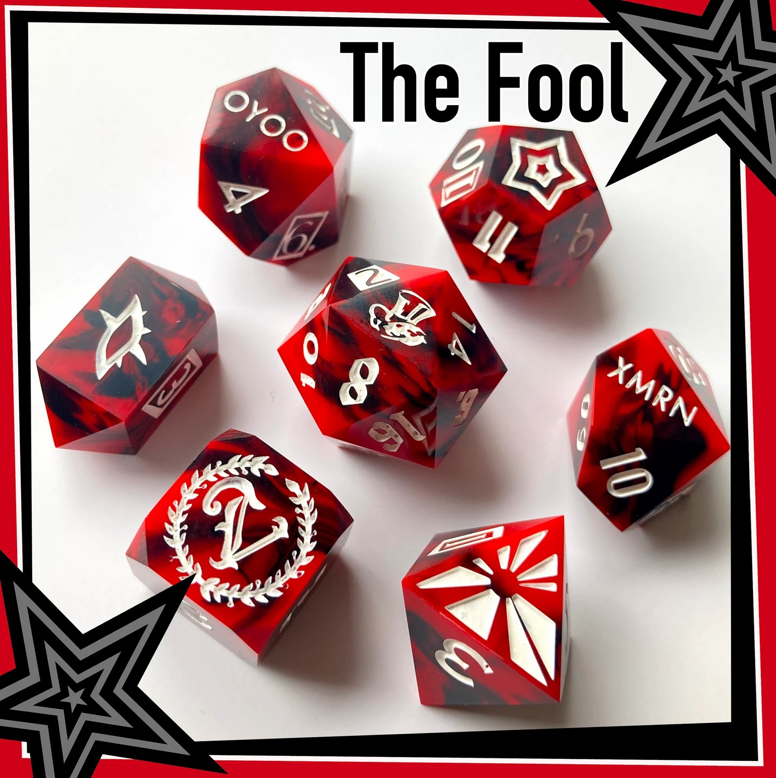 The Fool Tarot Dice Set – Handmade Tarot Dice Collection
