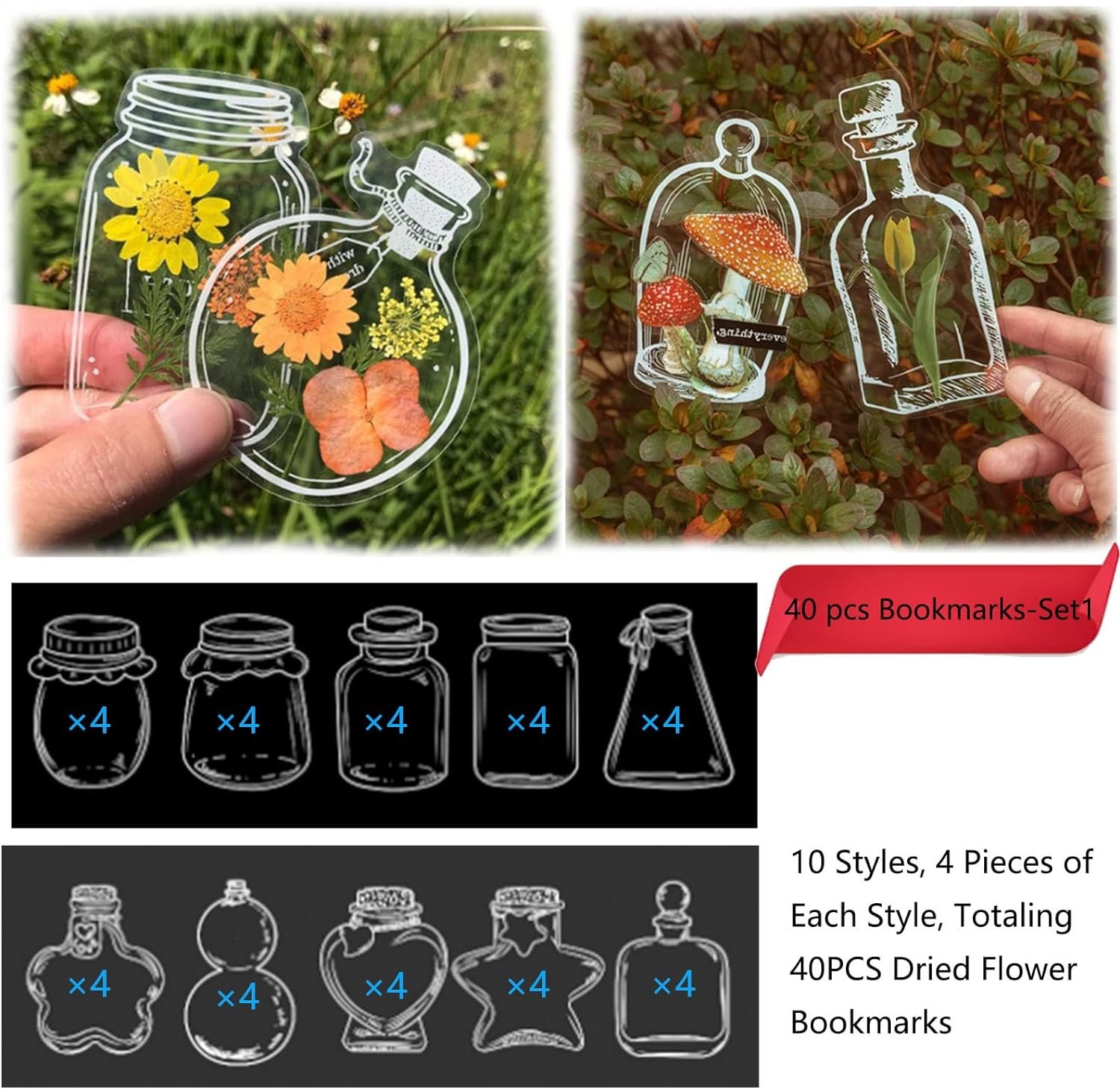 💥LAST DAY SALE 50% OFF💥Transparent Dried Flower Bookmarks⚡BUY 2 GET 1 FREE