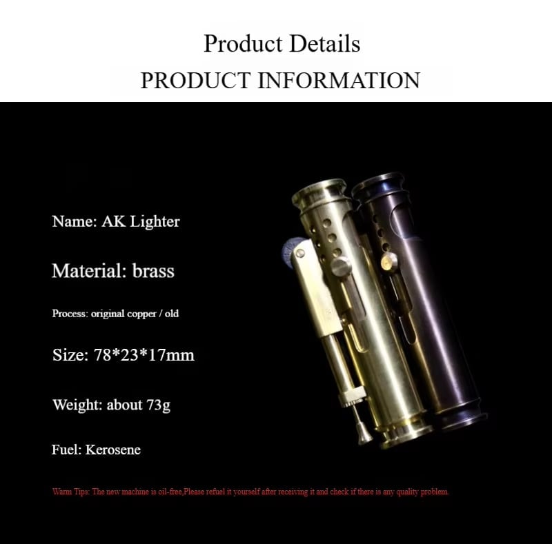 🎁TikTok Last Day Sale - 70% OFF🔥Handmade AK cartridge retro classic lighter - Buy 2 Free VIP Shipping🛩️