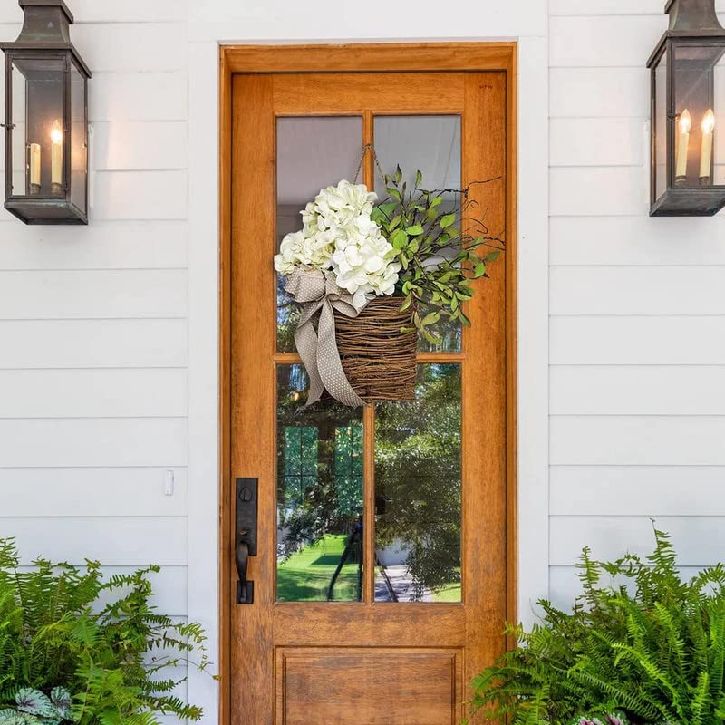 💥LAST DAY SALE 50% OFF💥Cream Hydrangea Door Hanger Basket⚡BUY 2 FREE SHIPPING